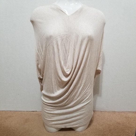 Jennifer Lopez top XS draped tunic soft marl dolman slub knit stretch - Picture 1 of 12